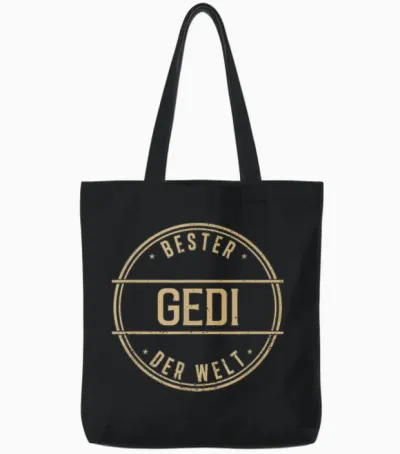 Bester Gedi Der Welt Funny Men's Name T-Shirt, Black Tote Bags - Black