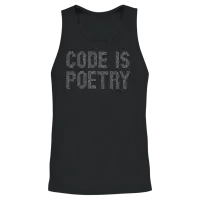Code Is Poetry Funny Saying Quote Programer Gift Unisex Tank Top - Black – 2