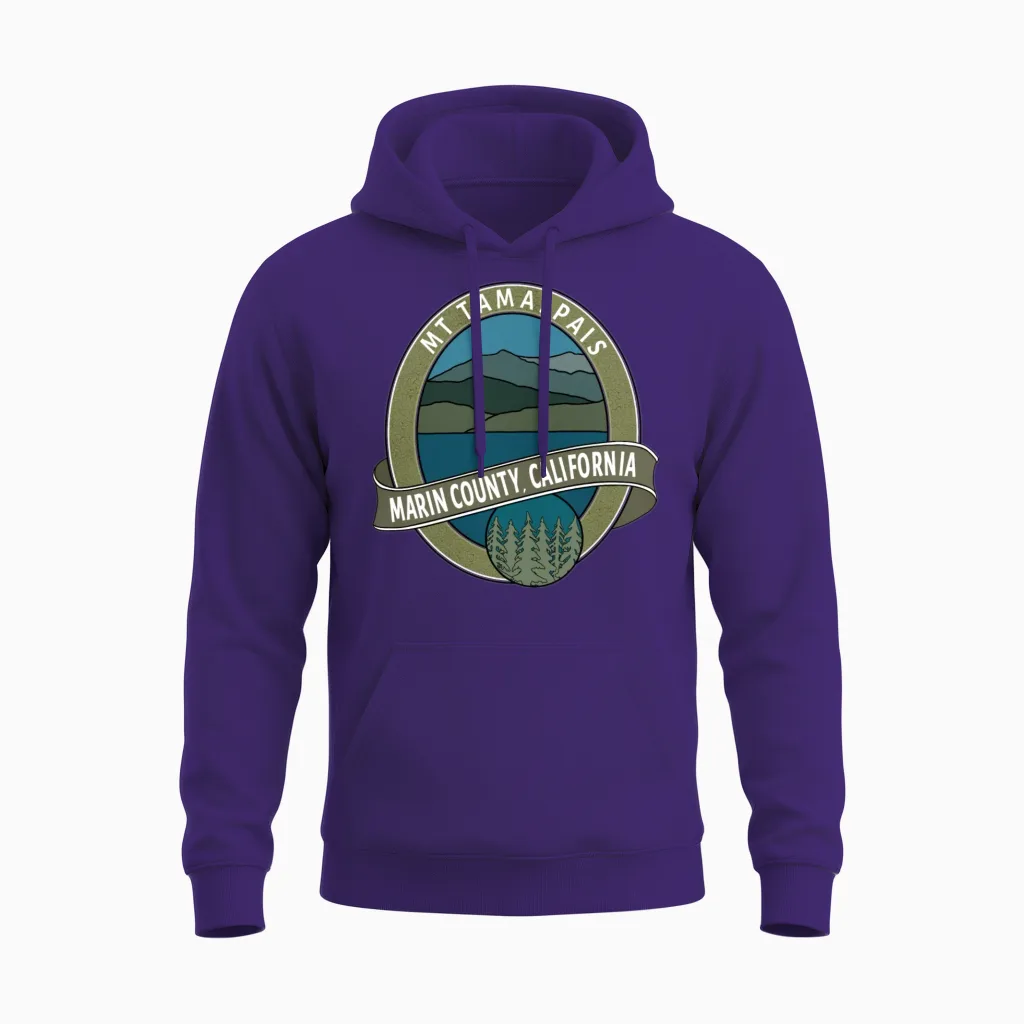 Mt Tamalpais Marin County California Oval Design Unisex Hoodie in Purple