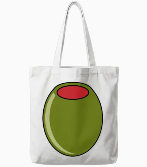 Olive Tote Bags - White
