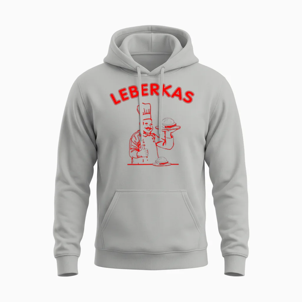 Leberkas Designs T-Shirt, White Unisex Hoodie in Ash