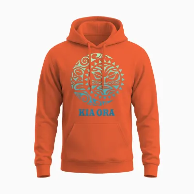 Neuseeland Sonne Mond Kia Ora Kultur Sonne Mond Symbol Haka Unisex Hoodie - Orange
