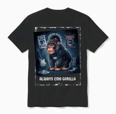 Always Emo Gorilla Admirers Premium Unisex T-Shirt - Black
