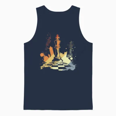 Chess Pieces Unisex Tank Top - Navy