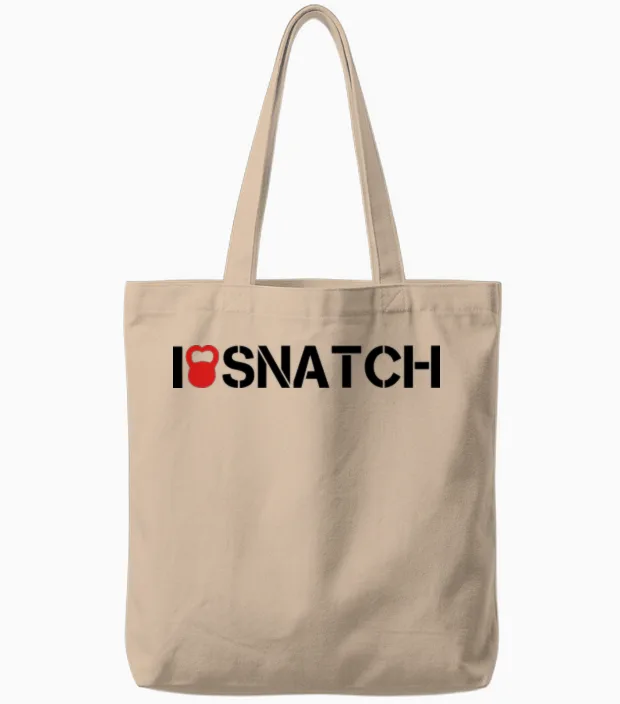 I Love Snatch Tote Bags in Natural