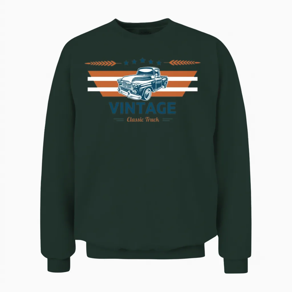 Vintage Classic Truck Community Unisex Sweatshirt in Forest
