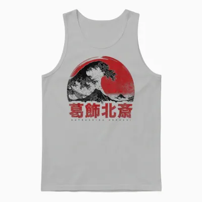 Japanisches Hokusai Japan Die Große Welle Vor Kanagawa Unisex Tank Top - Ash