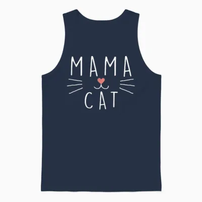 Mama Cat Funny Unisex Tank Top - Navy