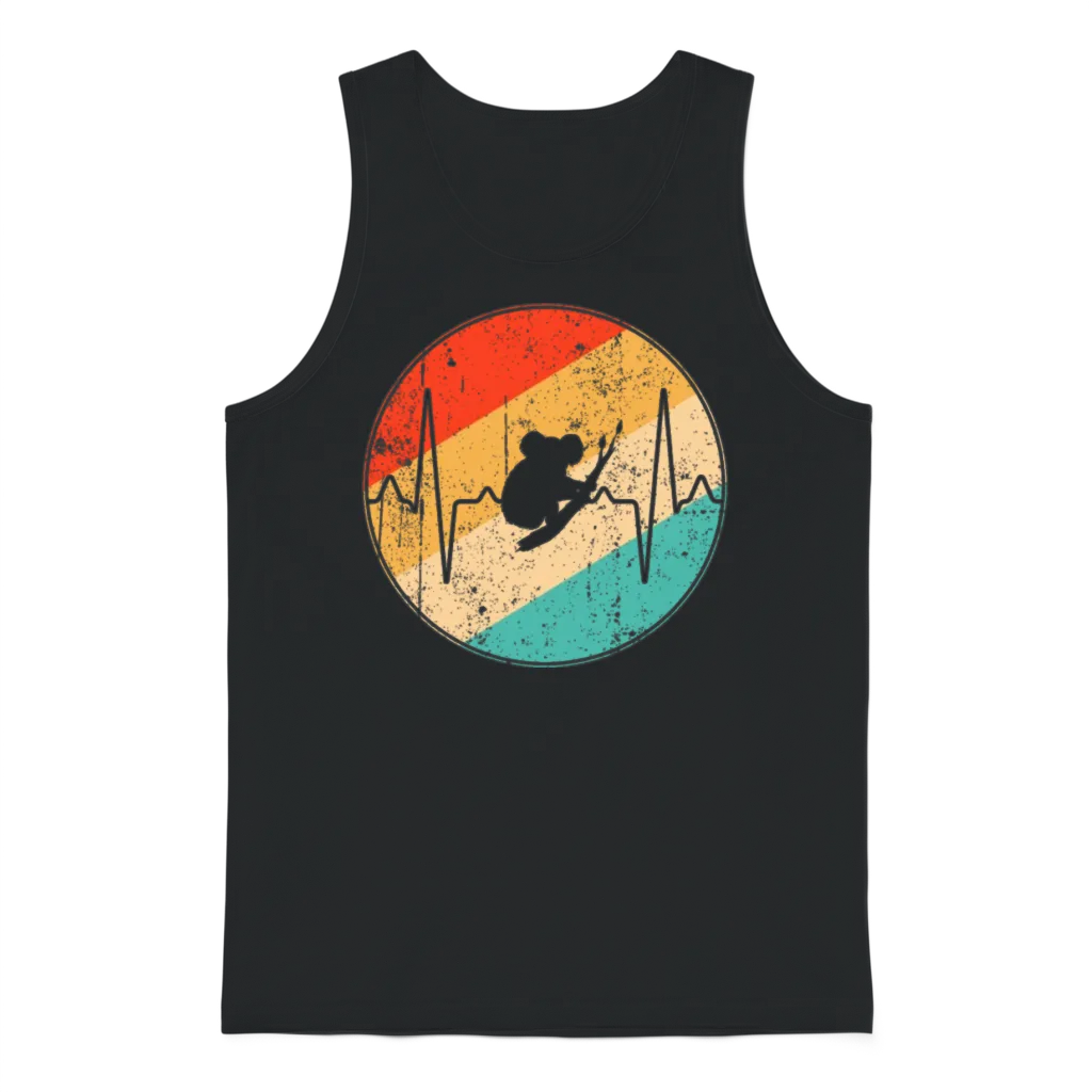 Koala Bear Retro Heartbeat โ Wildlife Gift Unisex Tank Top - Black