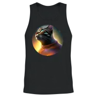 Funny Catstronaut Unisex Tank Top - Black – 2