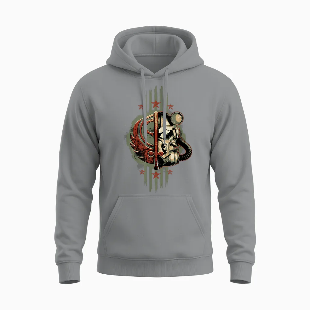 Fallout - Brotherhood of Steel Helmet Unisex Hoodie in Sport Grey