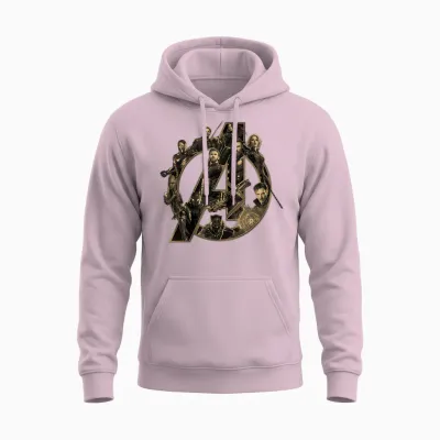Marvel Avengers Infinity War Logo T-Shirt, Unisex Erwachsene, Kinder, Avengers Fans, Kurzarm, T-Shirt, Cartoon, Schwarz, S, Klassisch Geschnitten Unisex Hoodie - Light Pink