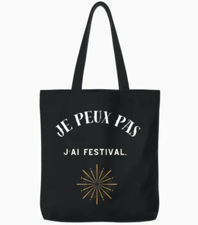 I Can Not I Have Festival T-Shirt, Black, S Tote Bags - Black