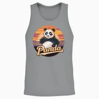 Funny Panda Retro Vintage Unisex Tank Top - Sport Grey – 2