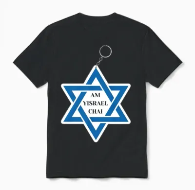 Am Yisrael Chai T-Shirt | Star of David Unisex T-Shirt - Black