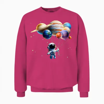 Funny Astronaut Planets Gift Men Women Kids Astronomy Space Unisex Sweatshirt - Heliconia