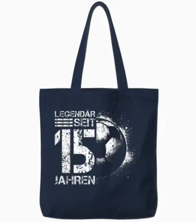 15. Geburtstag Deko Fussball Spieler 15 Jahre Junge Teenager Tote Bags - Navy
