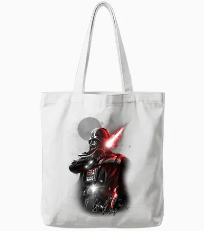 Star Wars Darth Vader Lightsaber Portrait Tote Bags - White