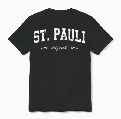 Hamburg St. Pauli College Design T-Shirt, Black Unisex T-Shirt - Black