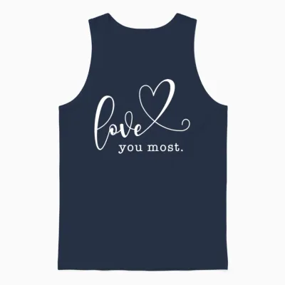 Love You Most Unisex Tank Top - Navy