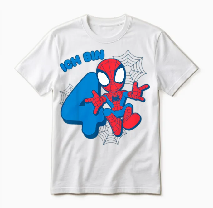Children's Marvel Spider-Man Cute Spidey Birthday T-Shirt 4 Years Unisex T-Shirt in White