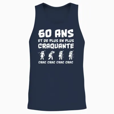 Cadeau Anniversaire Femme 60 Ans Humour Craquante Drôle Unisex Tank Top - Navy