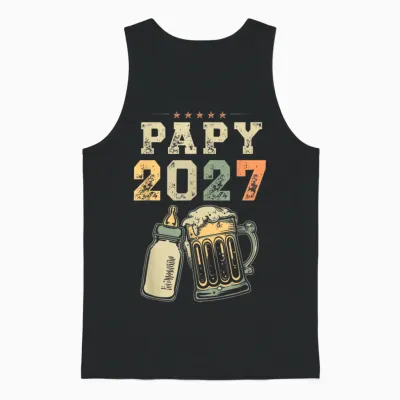 Nouveau Papy 2027 Futur Grand Père Naissance Annonce Unisex Tank Top - Black