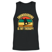 Retro Snowboard Unisex Tank Top - Black – 2