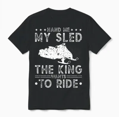 Motor Sled Snowmobiler Funny Snowmobile Unisex T-Shirt - Black