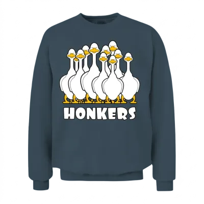 Honkers Funny Design with Nice Goose Unisex Sweatshirt - Dark Heather