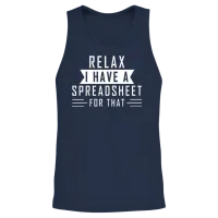 Relax I Have a Spreadsheet for That Unisex Tank Top - Navy – 2