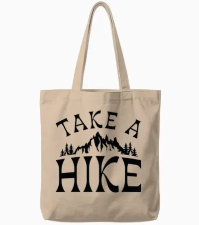 Take a Hike Tote Bags - Natural