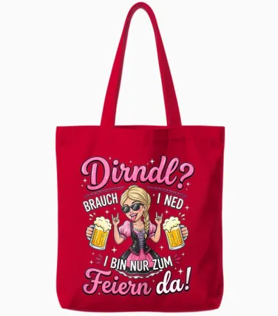 Trachtenshirt Damen Trachten T-Shirt Passend Für Oktoberfest Tote Bags - Red
