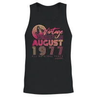 Retro 1977 in August Unisex Tank Top - Black – 2