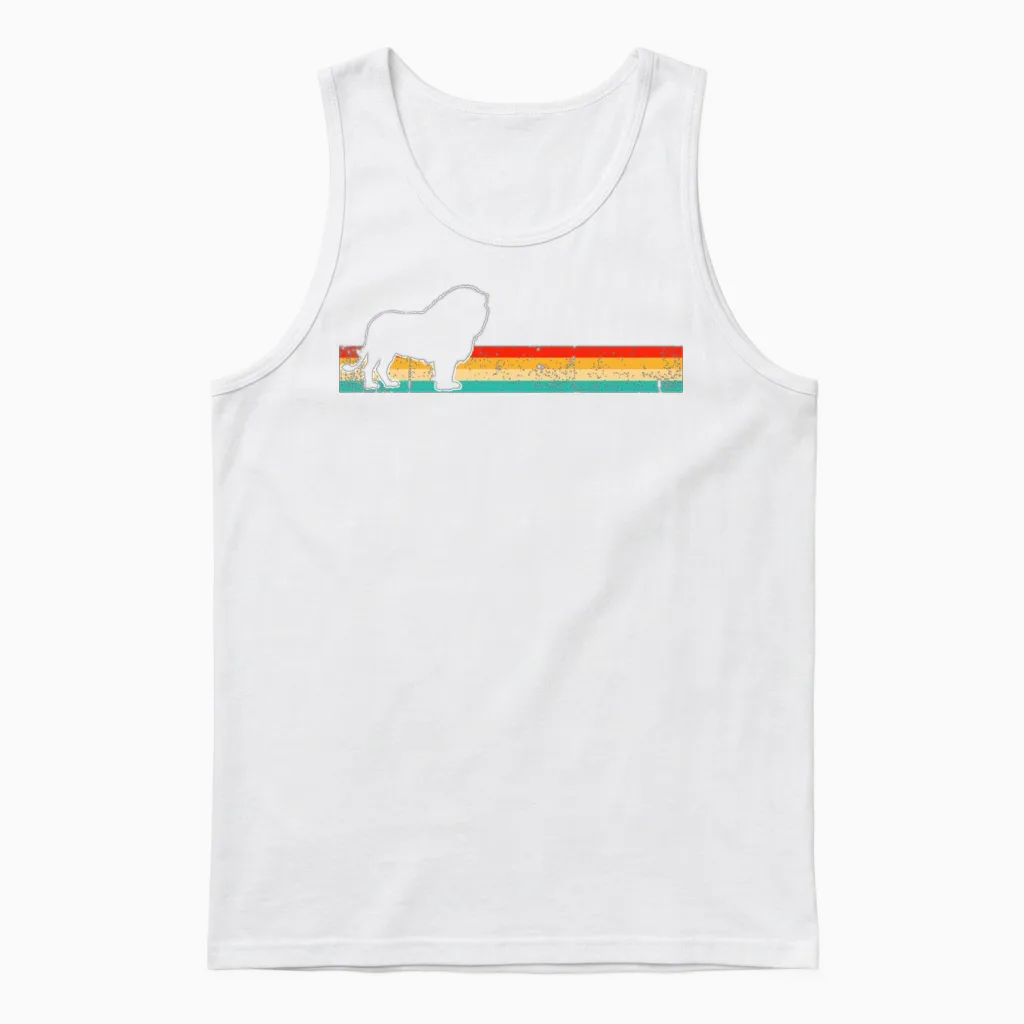 Lion Retro Wildlife Unisex Tank Top in White