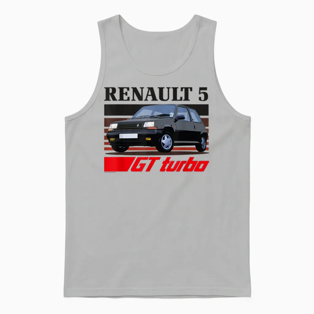 Renault 5 Gt Turbo Gen 2 Retro Hot Hatch Unisex Tank Top in Ash