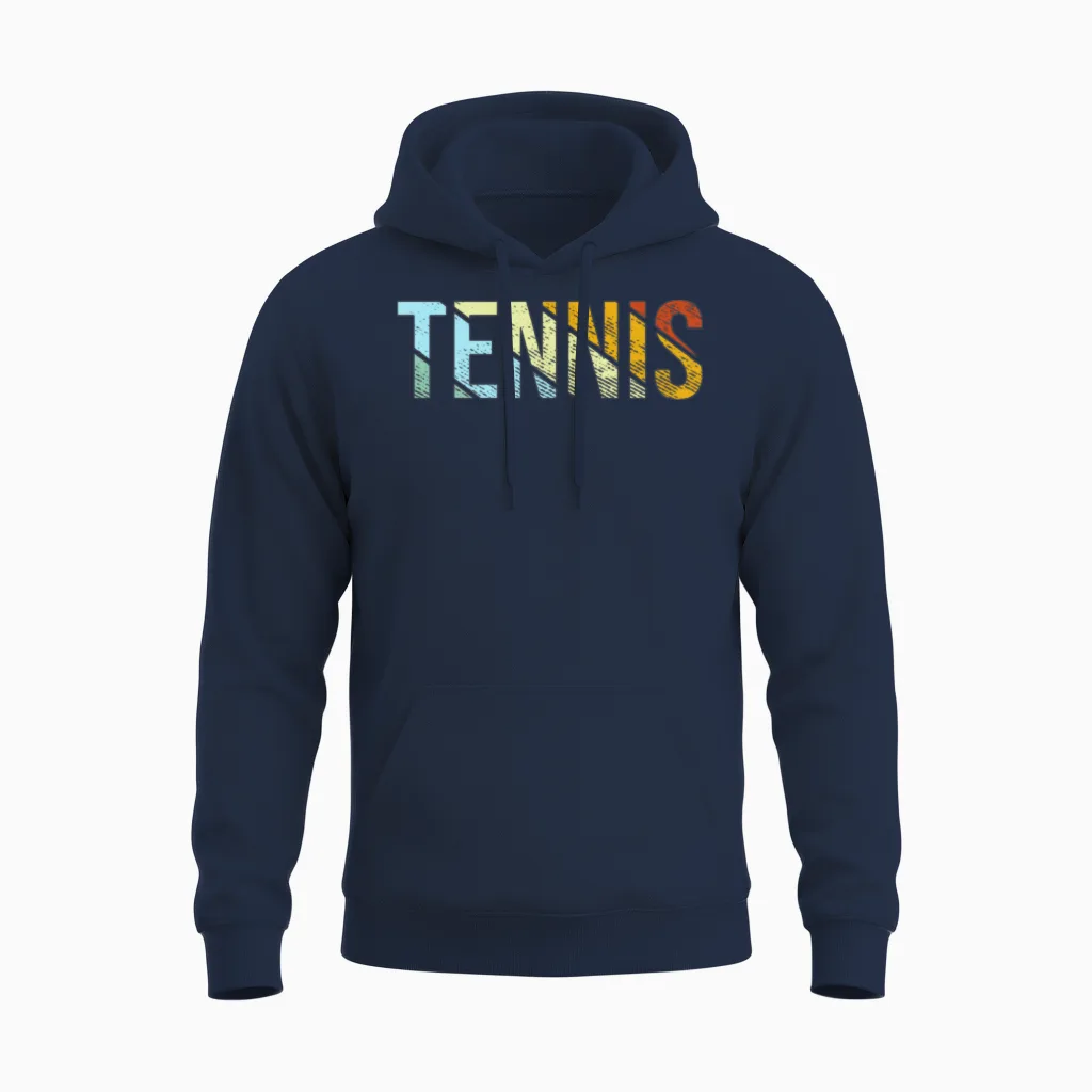 Tennis Retro Unisex Hoodie in Navy