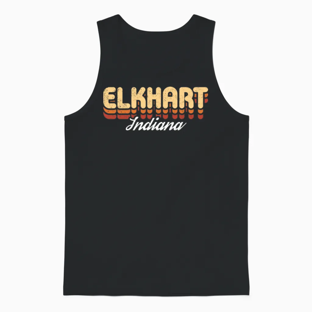 Retro Elkhart Indiana Unisex Tank Top in Black