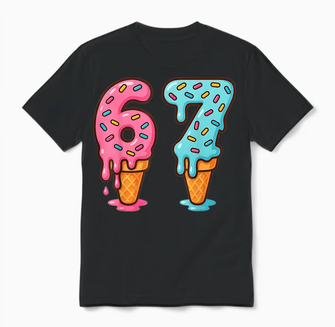 Baseball Drip Ice Cream 67 Baseball Lifestyle 101 Unisex T-Shirt in Black