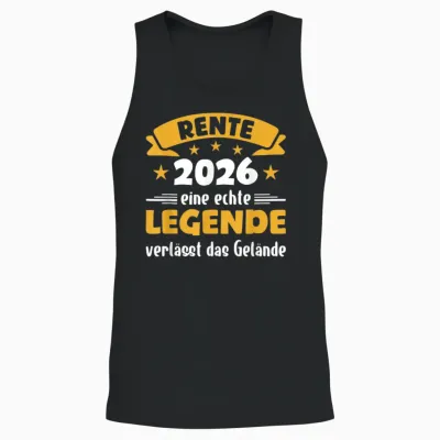 Rente 2026 T-Shirt with German Text "eine Echte Legende Verlässt Das Gelände" [ Unisex Tank Top - Black