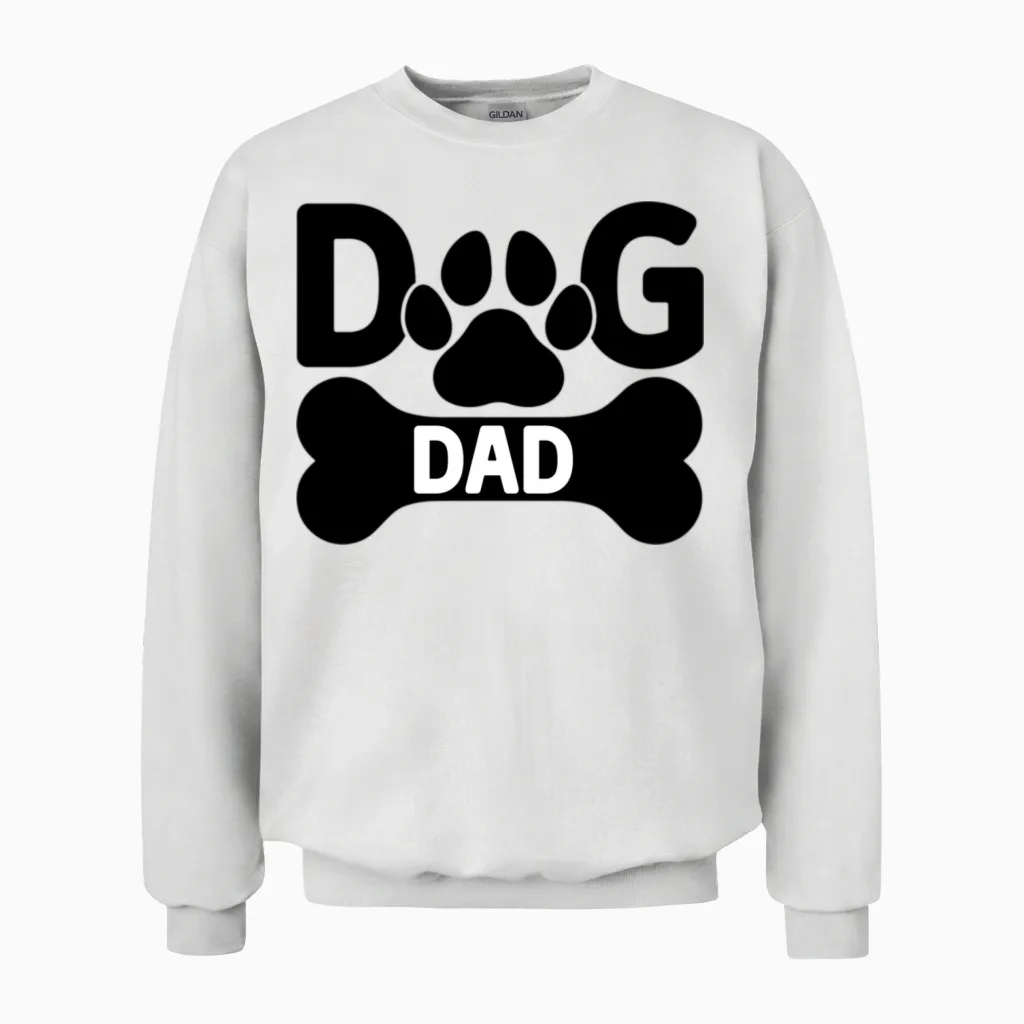 Dog Dad Unisex Sweatshirt in White