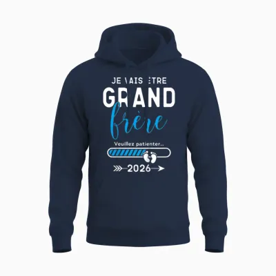 Child Future Big Brother 2026, I Will Be Big Brother Unisex Hoodie - Navy