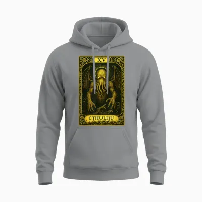 Cthulhu's Call Myth: Ryleh Lovecraftian Necronomicon Tarot Unisex Hoodie - Sport Grey