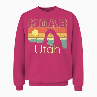 National Park Moab Utah Vintage Sunset Unisex Sweatshirt - Heliconia