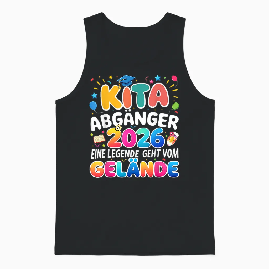 Kita Abgänger 2026 Einschulung Schulkind Junge Mädchen Unisex Tank Top in Black