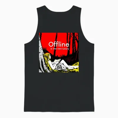 Offline Luxury Forest Reading Unisex Tank Top - Black