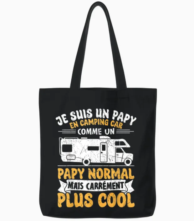 Papy Camping Car - Je Suis Un Papy En Campingcar Tote Bags in Black
