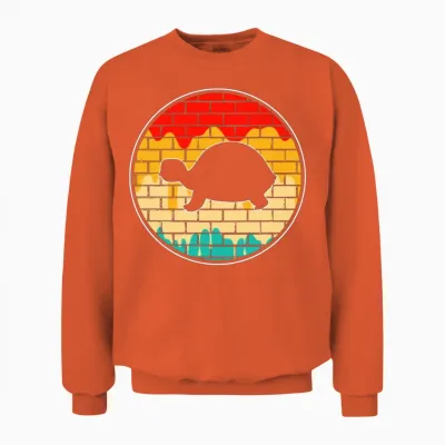 Turtle Retro Unisex Sweatshirt - Orange