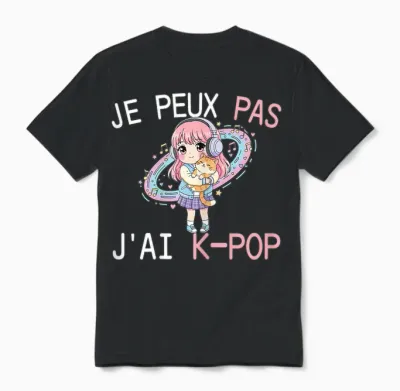 Je Peux Pas J'ai K-Pop Fan Kpop Music Girl K Pop Unisex T-Shirt - Black