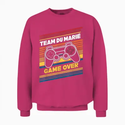 Team of the Groom Game Over Husband Geek Humour T-Shirt, Black, S Unisex Sweatshirt - Heliconia